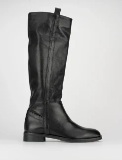 Stivali tacco 1cm pelle nero