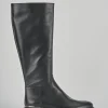 Stivali tacco 2cm pelle nero