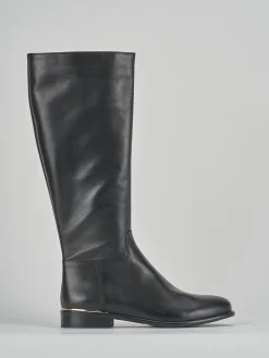 Stivali tacco 2cm pelle nero