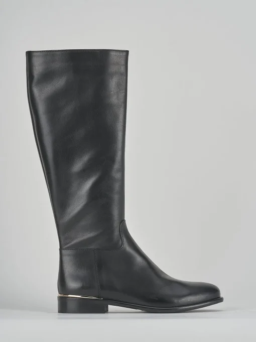 Stivali tacco 2cm pelle nero