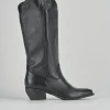 Stivali tacco 4cm pelle nero