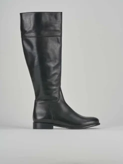 Stivali tacco 2cm pelle nero