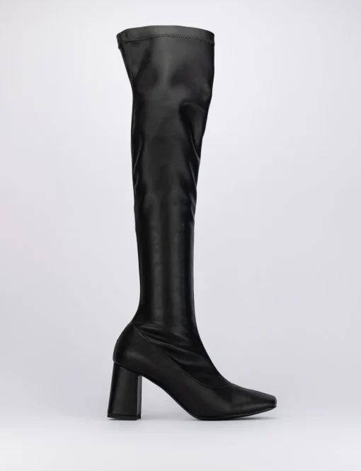 Stivali tacco 8cm pelle nero