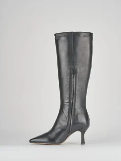 Stivali tacco 7cm pelle nero