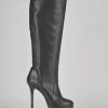 Stivali tacco 12cm pelle nero