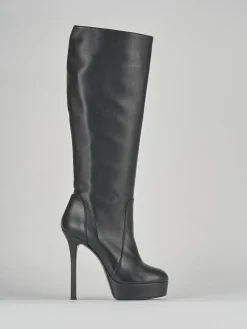 Stivali tacco 12cm pelle nero