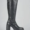 Stivali tacco 7cm pelle nero