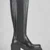 Stivali tacco 5cm pelle nero