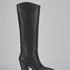 Stivali tacco 9cm pelle nero