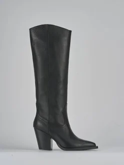 Stivali tacco 9cm pelle nero
