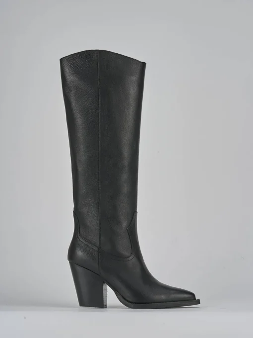 Stivali tacco 9cm pelle nero