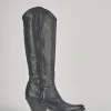 Stivali tacco 7cm pelle nero