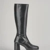 Stivali tacco 9cm pelle nero