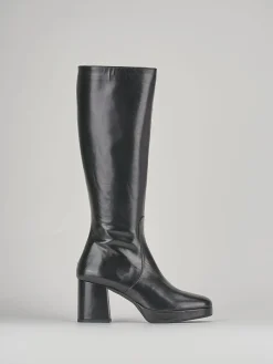 Stivali tacco 9cm pelle nero