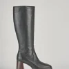 Stivali tacco 7cm pelle nero