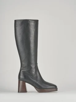 Stivali tacco 7cm pelle nero