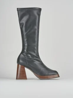 Stivali tacco 8cm pelle nero