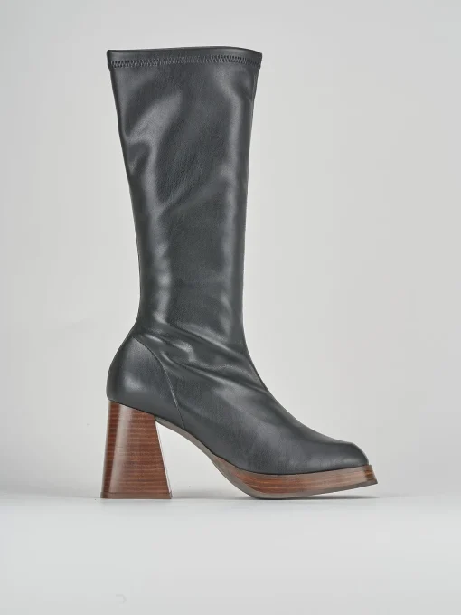 Stivali tacco 8cm pelle nero