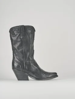 Stivali tacco 6cm pelle nero