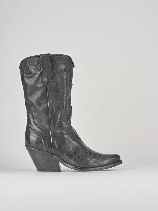 Stivali tacco 6cm pelle nero