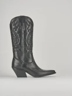 Stivali tacco 8cm pelle nero