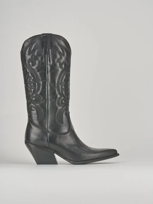 Stivali tacco 8cm pelle nero