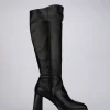 Stivali tacco 5cm pelle nero