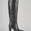 Stivali tacco 9cm pelle nero