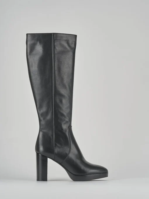Stivali tacco 8cm pelle nero