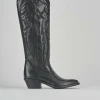 Stivali tacco 5cm pelle nero