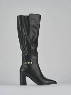 Stivali tacco 7cm pelle nero