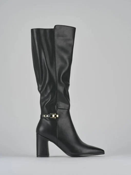 Stivali tacco 7cm pelle nero