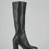 Stivali tacco 7cm pelle nero
