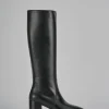 Stivali tacco 6cm pelle nero