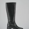 Stivali tacco 5cm pelle nero