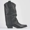 Stivali tacco 5cm pelle nero