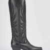 Stivali tacco 5cm pelle nero