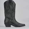 Stivali tacco 5cm pelle nero