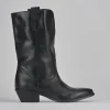 Stivali tacco 5cm pelle nero
