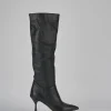 Stivali tacco 7cm pelle nero