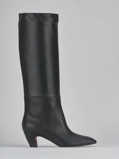 Stivali tacco 5cm pelle nero