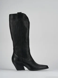 Stivali tacco 7cm pelle nero