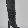 Stivali tacco 9cm pelle nero