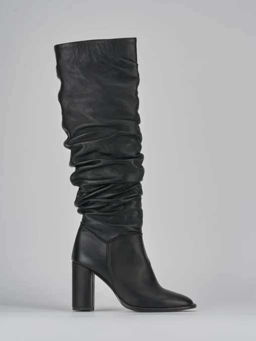 Stivali tacco 9cm pelle nero
