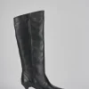 Stivali tacco 5cm pelle nero