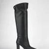 Stivali tacco 9cm pelle nero