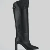 Stivali tacco 8cm pelle nero