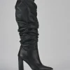 Stivali tacco 9cm pelle nero