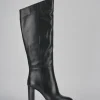 Stivali tacco 9cm pelle nero