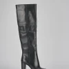 Stivali tacco 8cm pelle nero